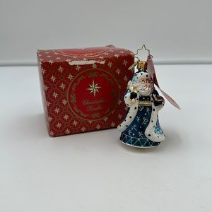 Christopher Radko Debonair Winter Santa Gem Glass Christmas Ornament